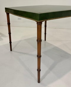 Leather-Wrapped Game Table and Chairs by Billy Haines, 1960s