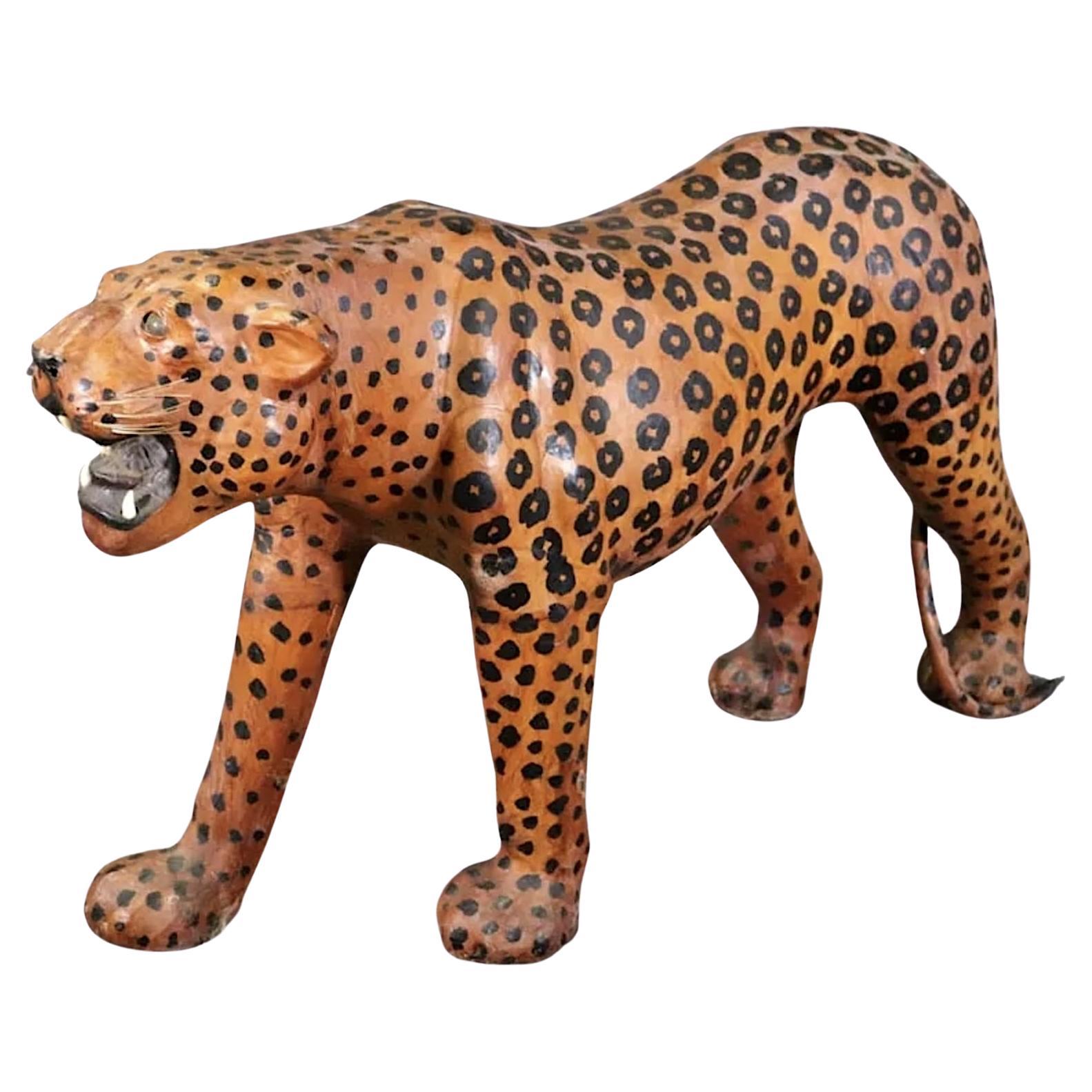Leather Wrapped Leopard For Sale