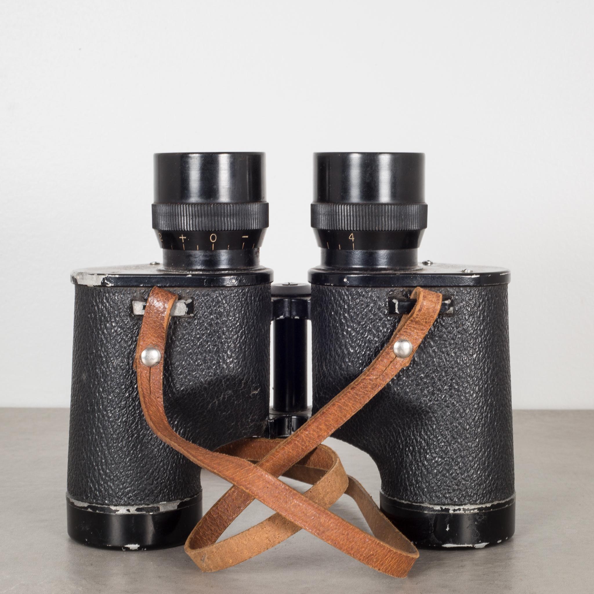 Mid-Century Modern Binoculars Palomar enveloppés de cuir et coffret en cuir, vers 1950