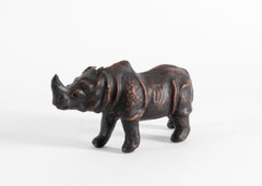 Leather-wrapped Rhinoceros Statue, United States, 20th Century