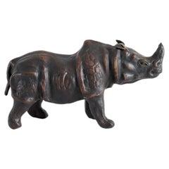Leather-wrapped Rhinoceros Statue, United States, 20th Century