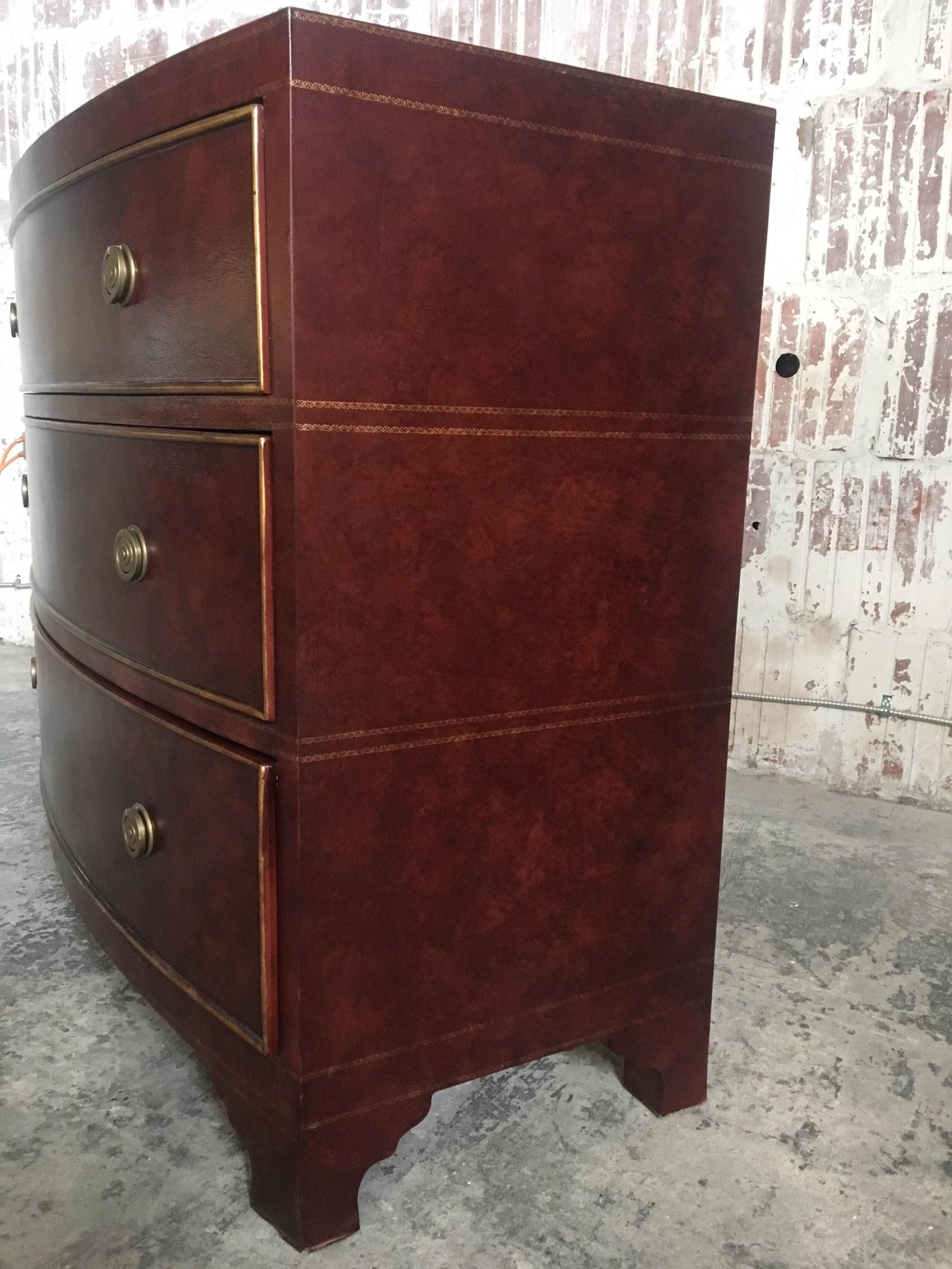American Leather Wrapped Three-Drawer Dresser by Ferguson Copeland