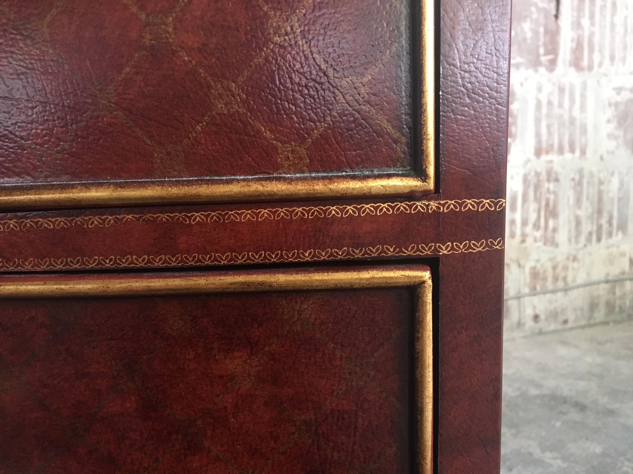 Leather Wrapped Three-Drawer Dresser by Ferguson Copeland 1