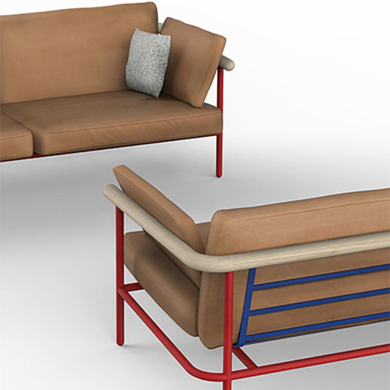 Leder-Sofa „X-Rays“ von Alain Gilles (Moderne) im Angebot