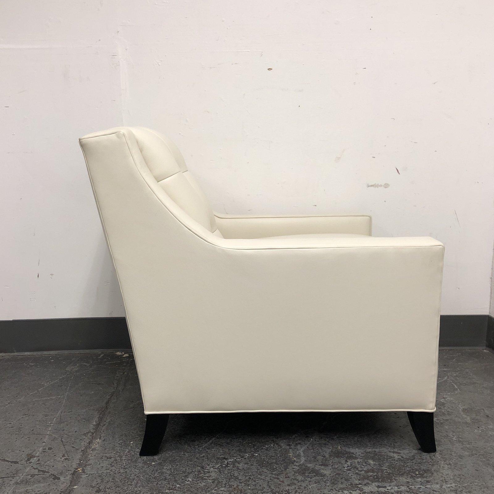 Leathercraft Style #112 White Leather Chair For Sale 1