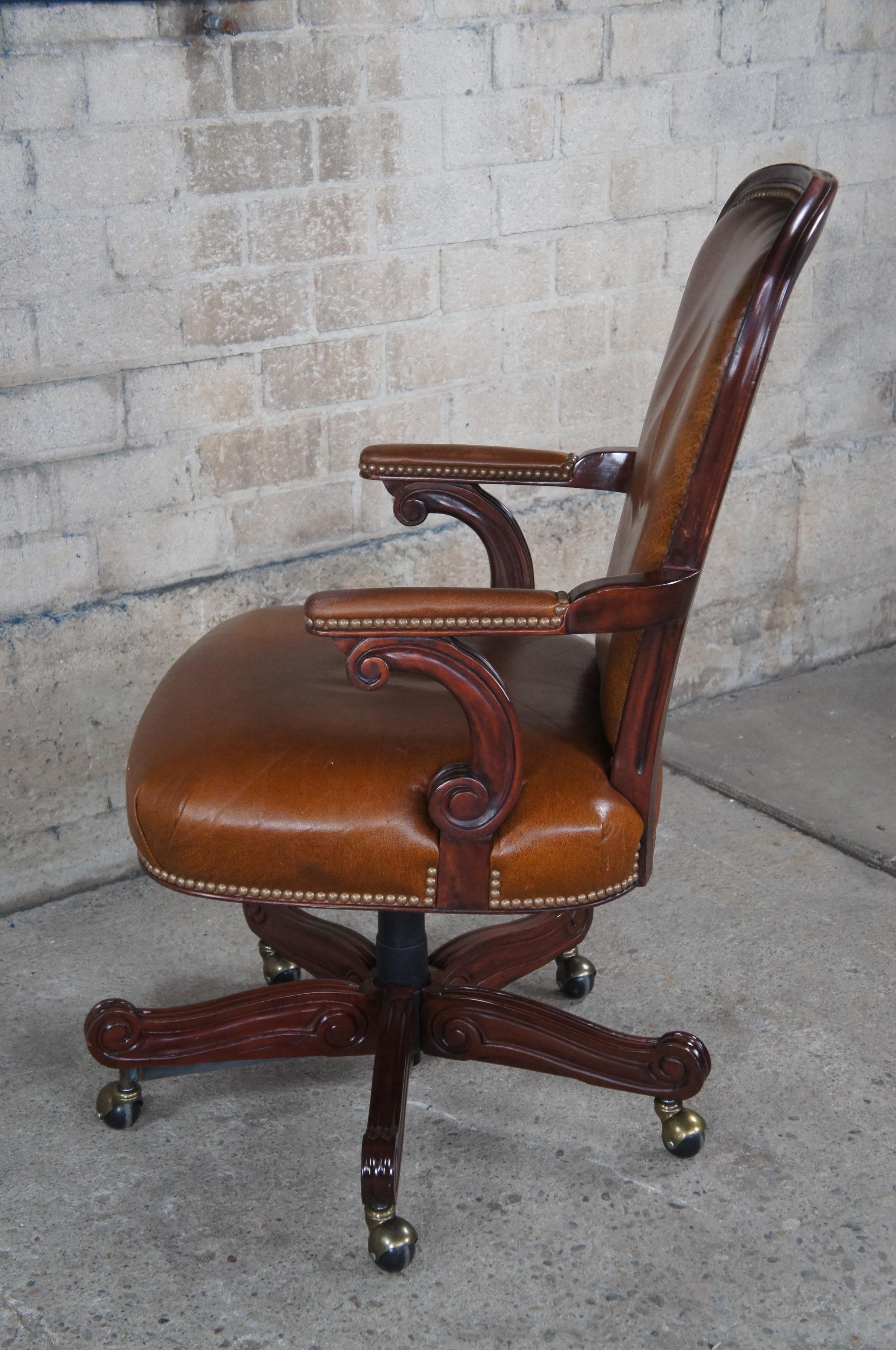 Leathercraft Wiggins Executive Tilt Swivel Chair Mahogany Brown Leather 693-27 4