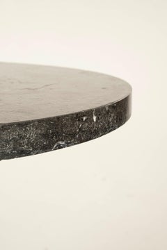 Leathered Finish Black Marble Center Table