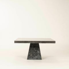 "Leathered Finish" Black Marble Cocktail Table