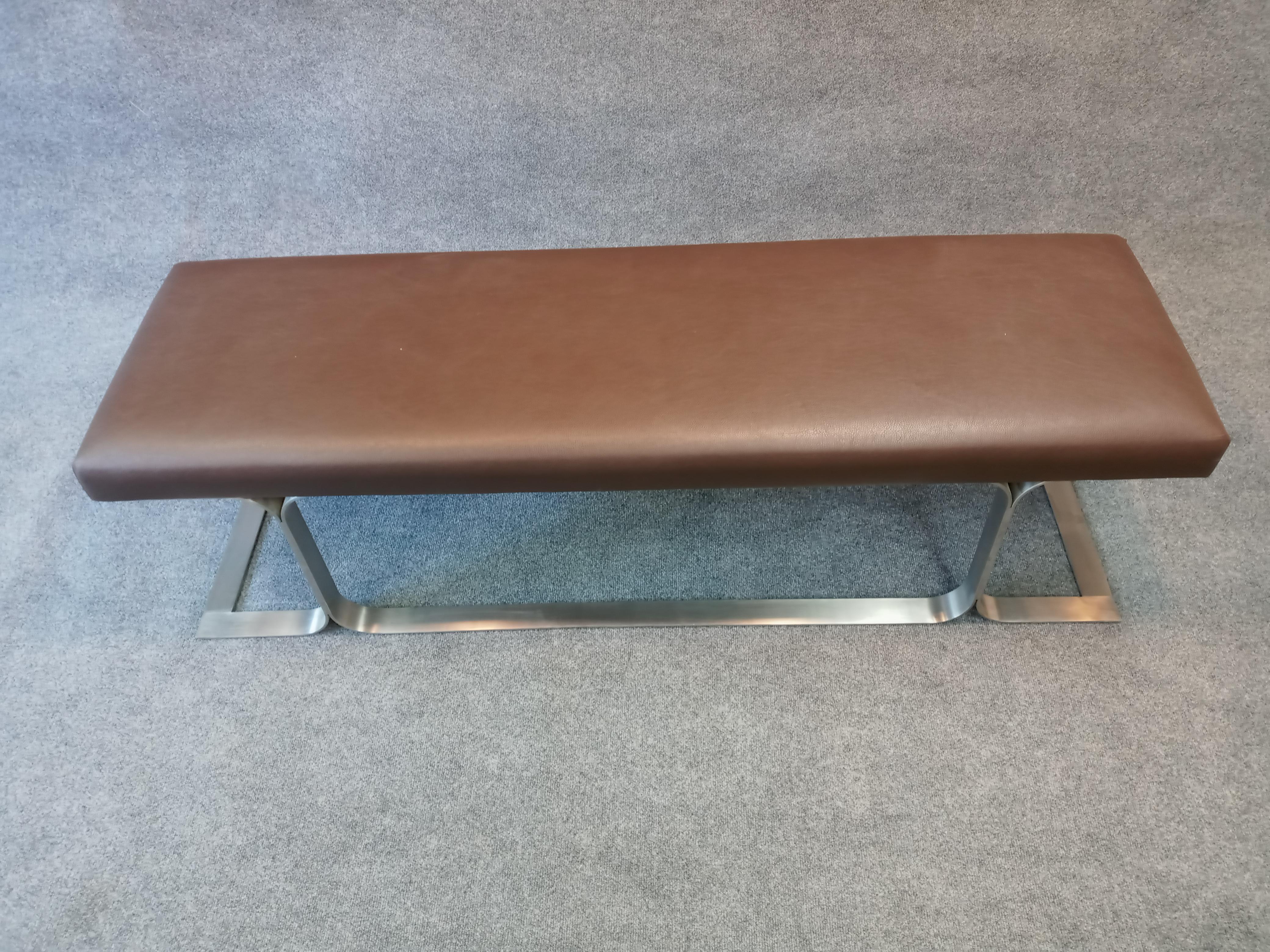 Leatherette Benches in the Style of Erwin and Estelle Laverne MCM Post-Modern 2
