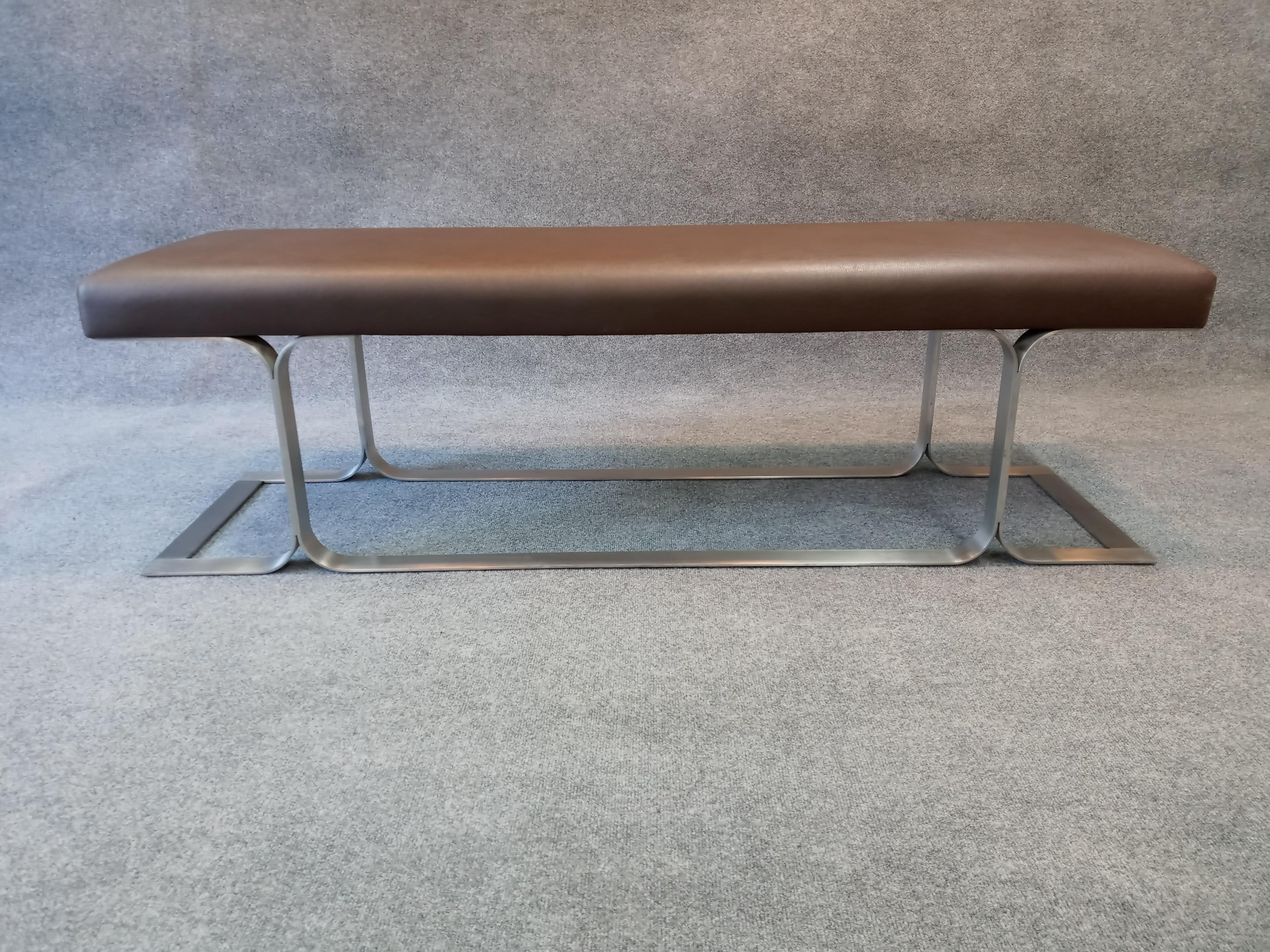Leatherette Benches in the Style of Erwin and Estelle Laverne MCM Post-Modern 1