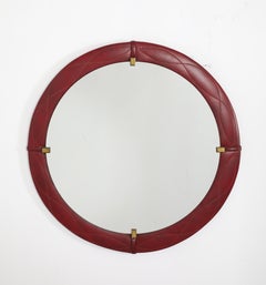 Leatherette Mirror, France, 1960's