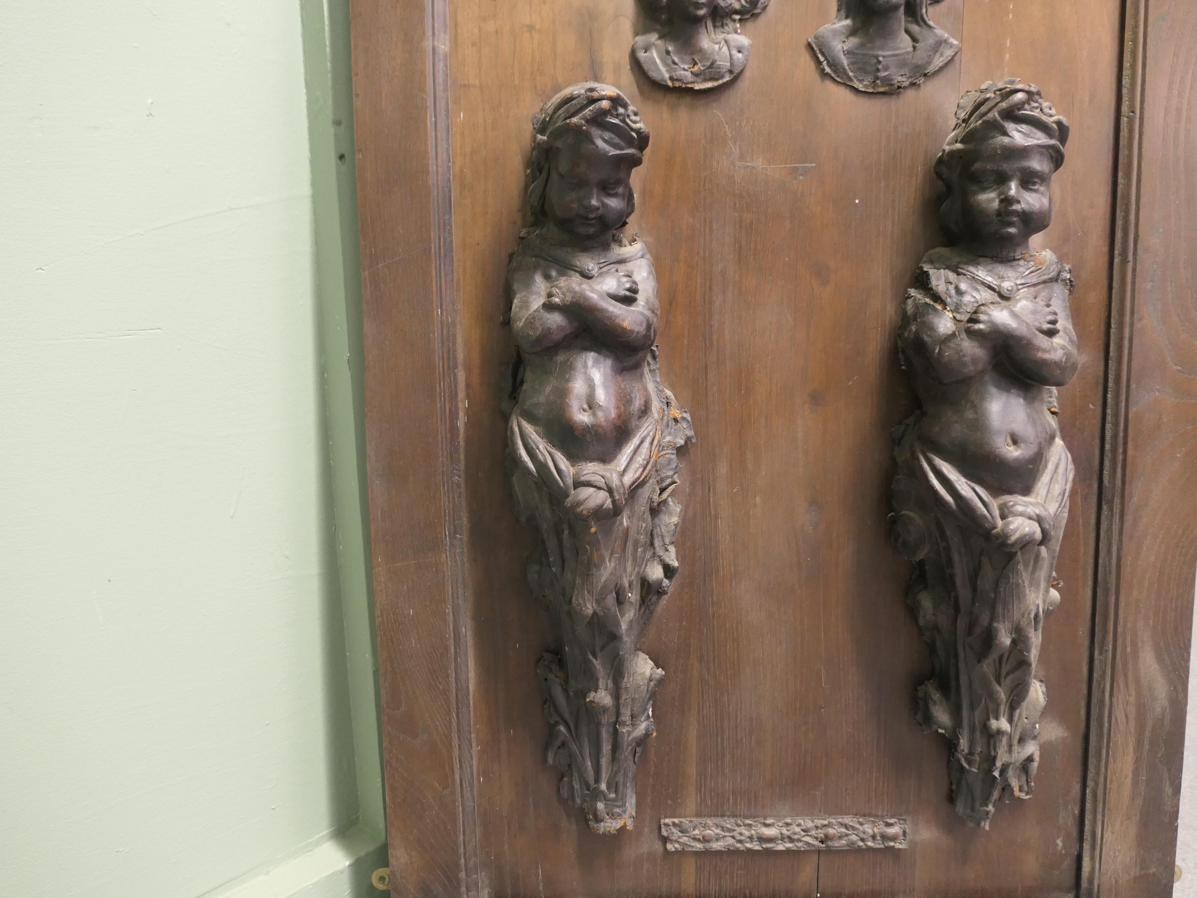 Leathermaché Architectural Decorations, Putti and Others For Sale 1