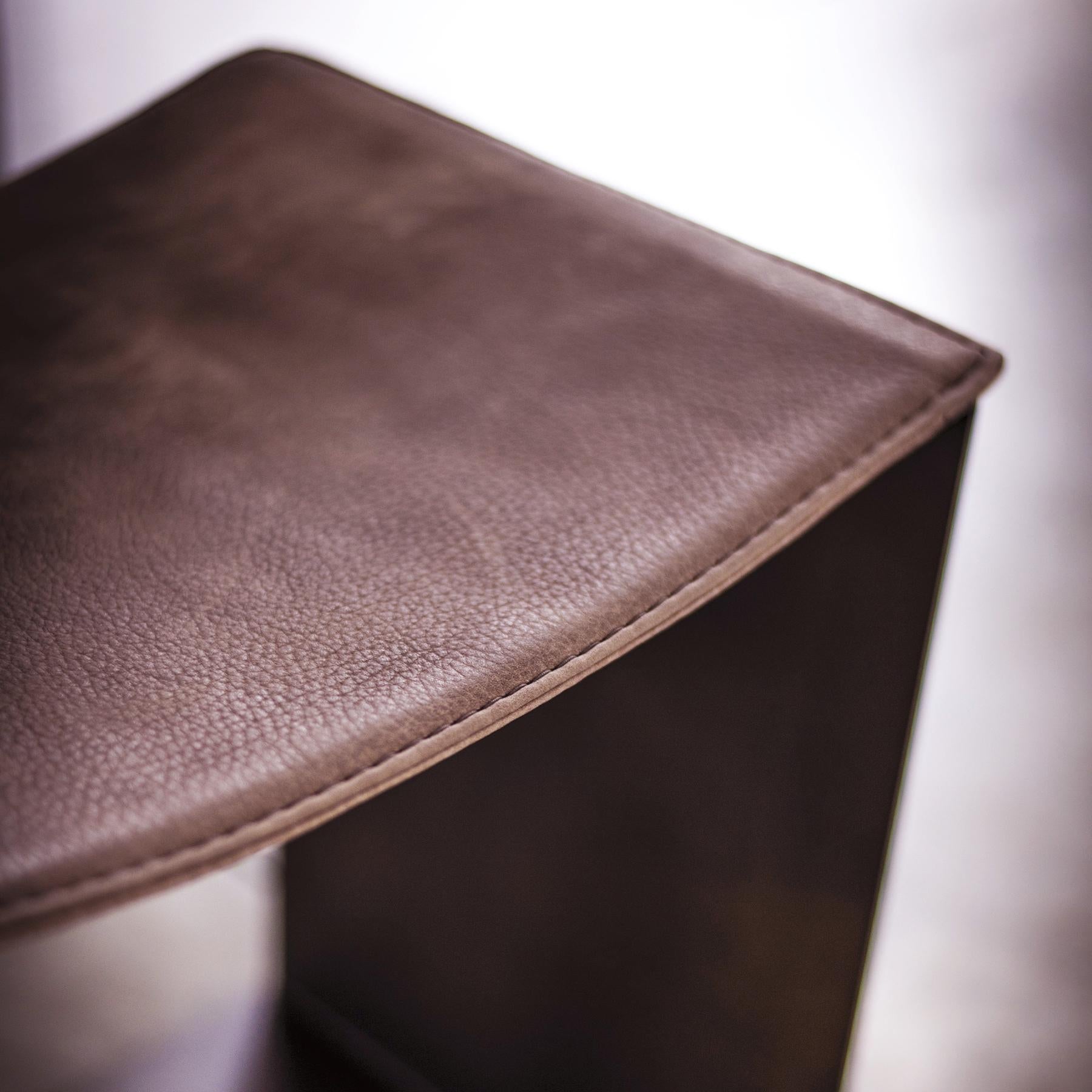 Contemporary Leatheron Stool For Sale