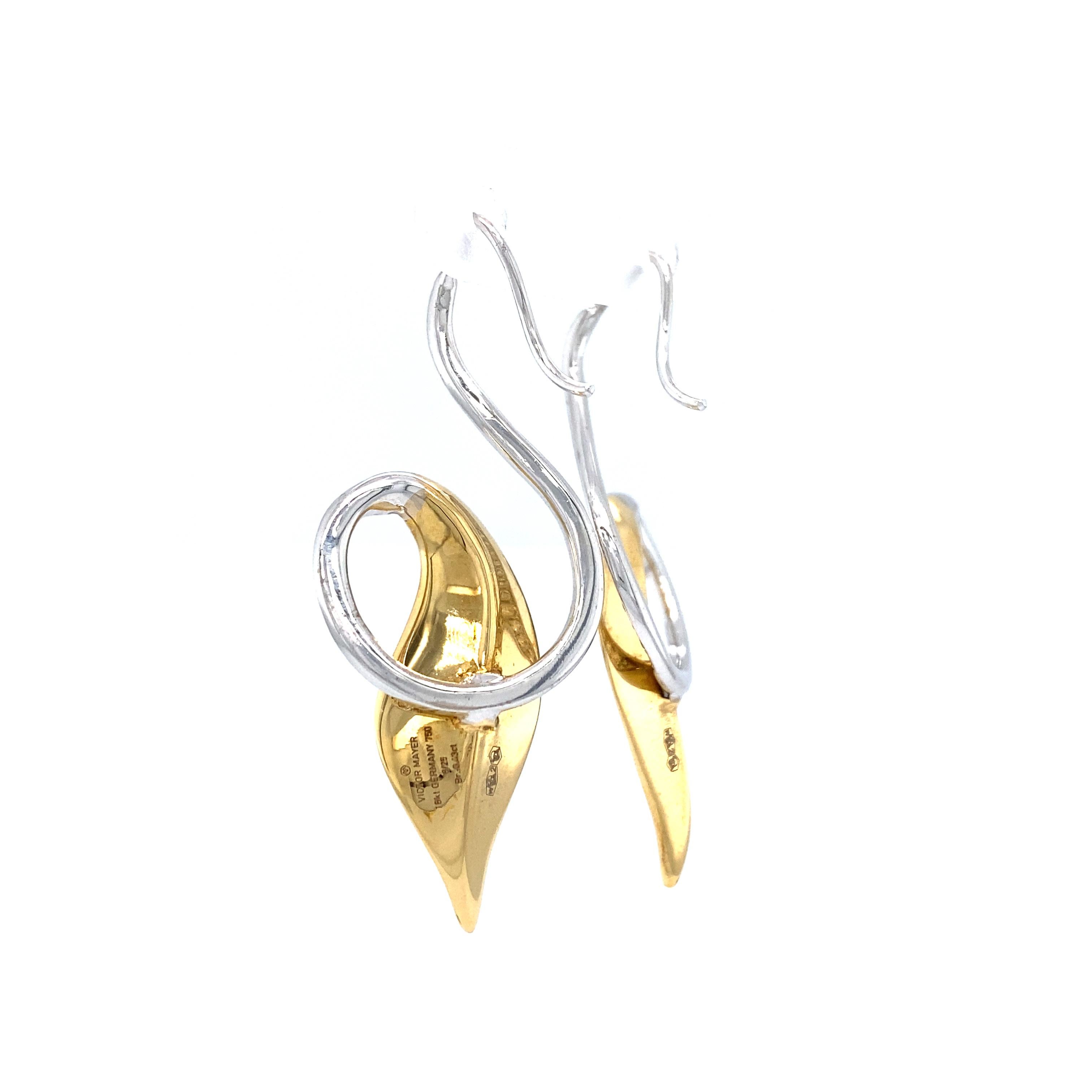 Ohrringe 18 Karat Weißgold/Gelbgold Türkis-Emaille 102 Diamanten 0,86 Karat im Zustand „Neu“ im Angebot in Pforzheim, DE