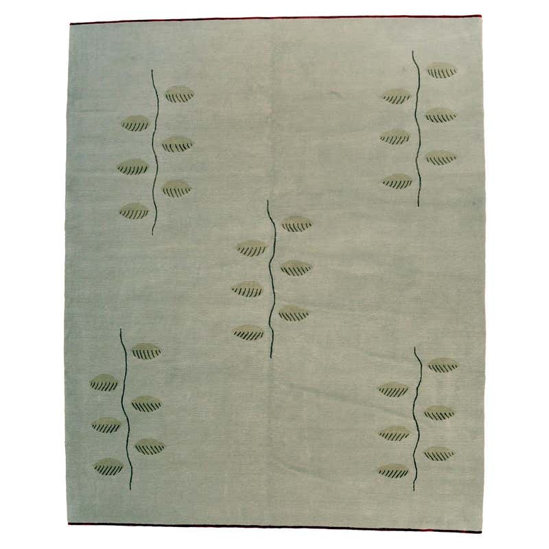 Leaves and Branches Grey Area Rug For Sale at 1stDibs | rugs with leaves