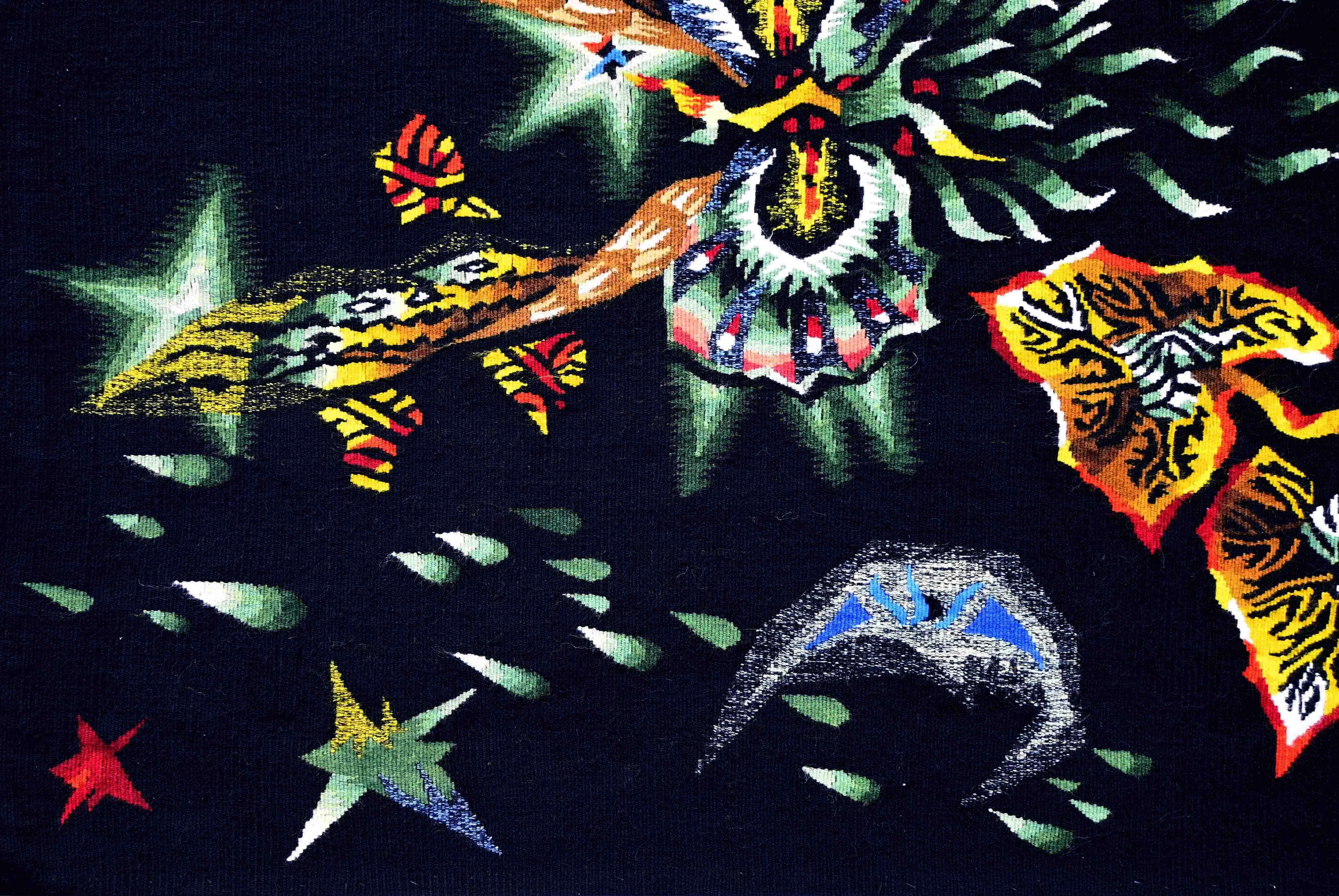 Tissé à la main Feuilles et pluie, Jean Lurçat - Tapisserie d'Aubusson Circa 1961 - N° 1495 en vente