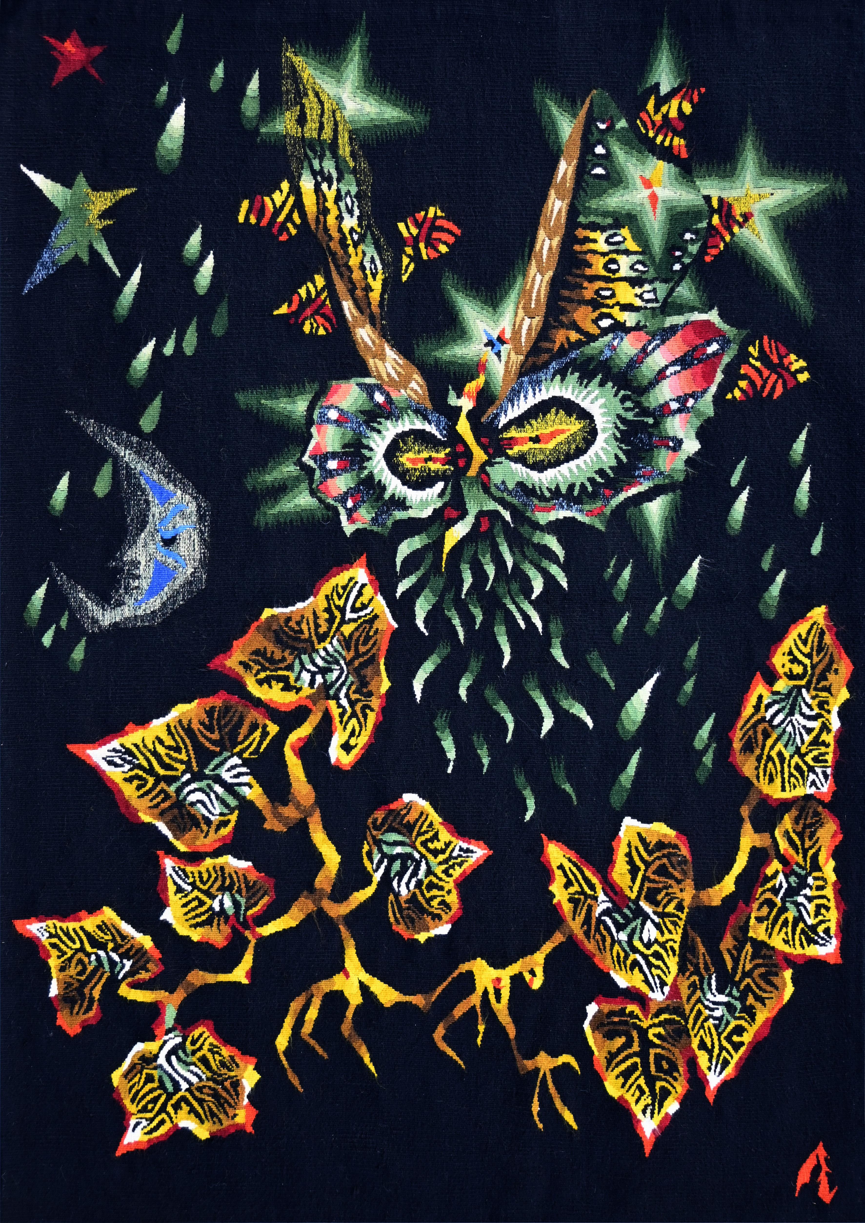 20ième siècle Feuilles et pluie, Jean Lurçat - Tapisserie d'Aubusson Circa 1961 - N° 1495 en vente
