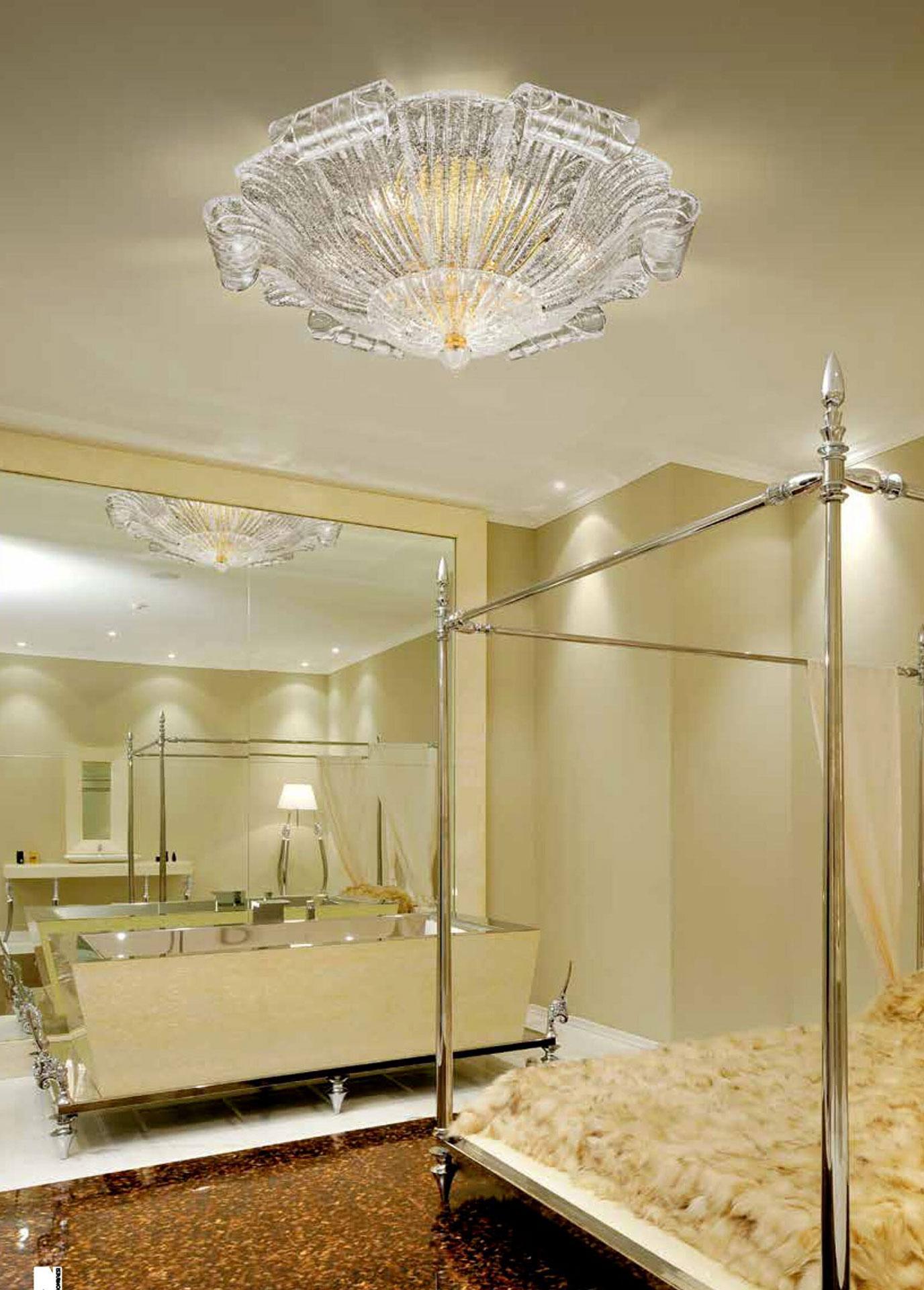 Mid-Century Modern Leaves Flushmount by Fabio Ltd For Sale
