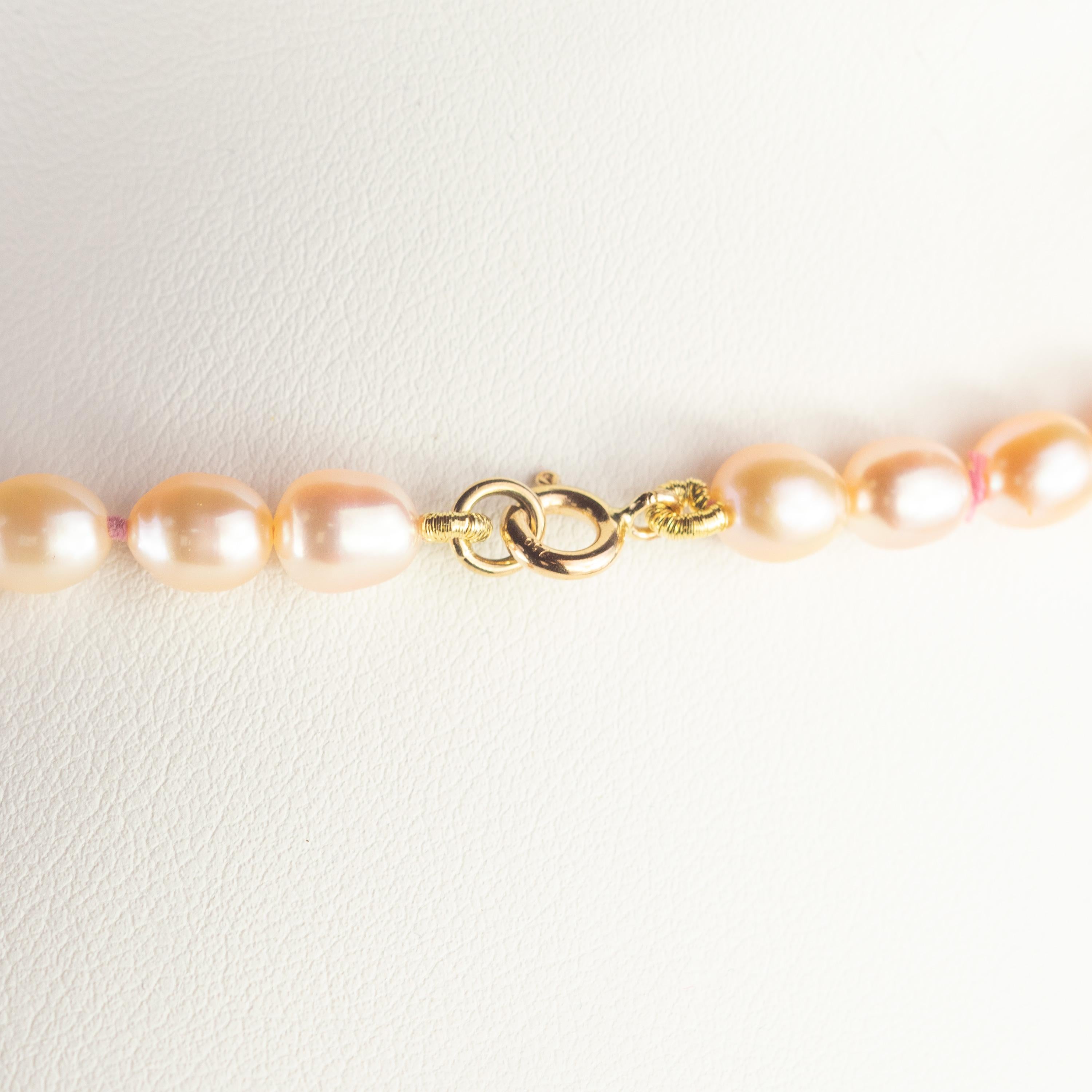 Collier de feuilles en or jaune 14 carats avec perles, nacre, aigue-marine et motif tribal Neuf - En vente à Milano, IT