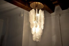 Lampada a sospensione "Leaves" di Mazzega in vetro di Murano, Italia, 1970