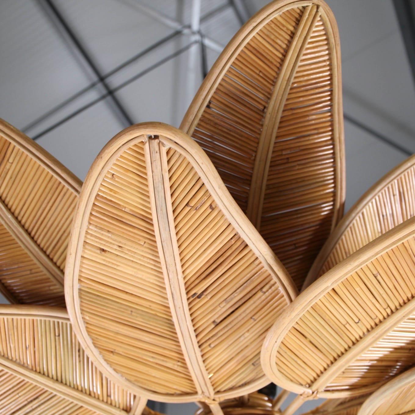 Superbe plafonnier en rotin 