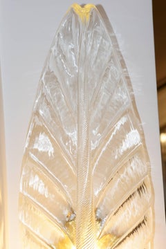 Leaves Wall Light Set of Two in Pure Murano Crystal Glass