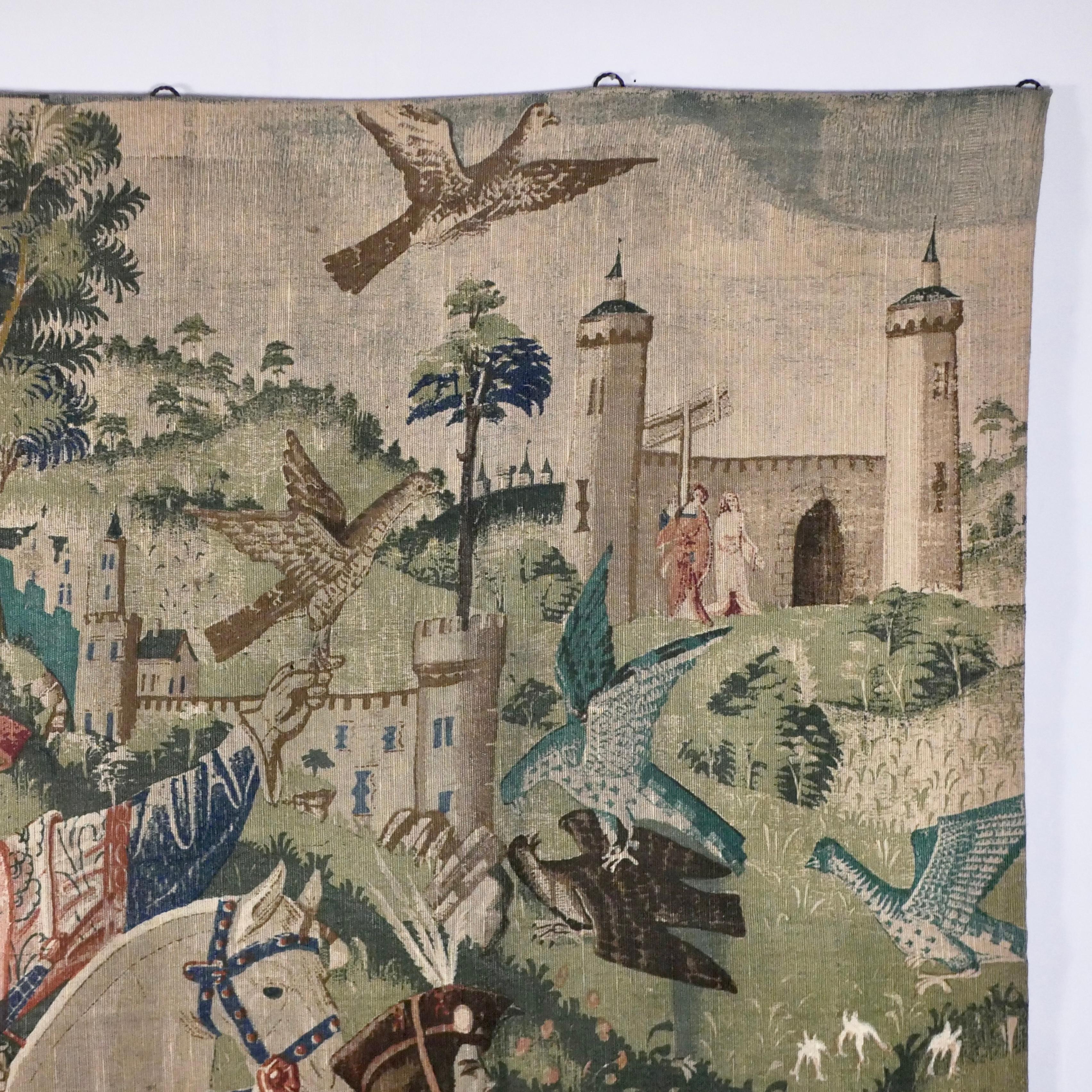Wool Leaving for the Hunt tapestry, Ateliers d'Art de Rambouillet, France, 1950s