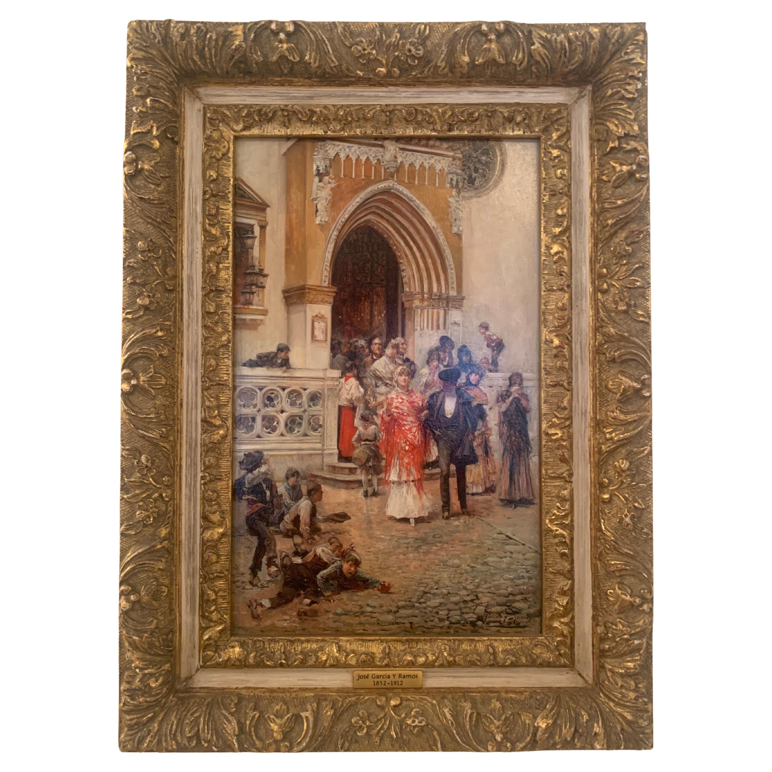 Leaving The Church By Jose Garcia Y Ramos For Sale