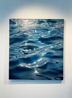 Acque profonde - paesaggio marino originale di moderno realismo - studio - pittura ad olio - arte contemporanea