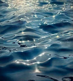 Deep Waters - water study realism seascape original modern oil painting photo