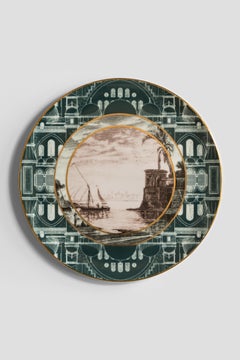 Lebanon, Six Contemporary Porcelain Dinner Plates with Decorative Design