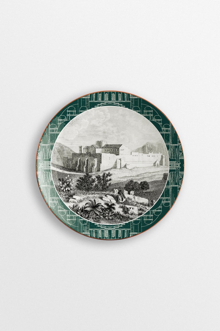 Lebanon, Six Contemporary Porcelain Dessert Plates with Decorative