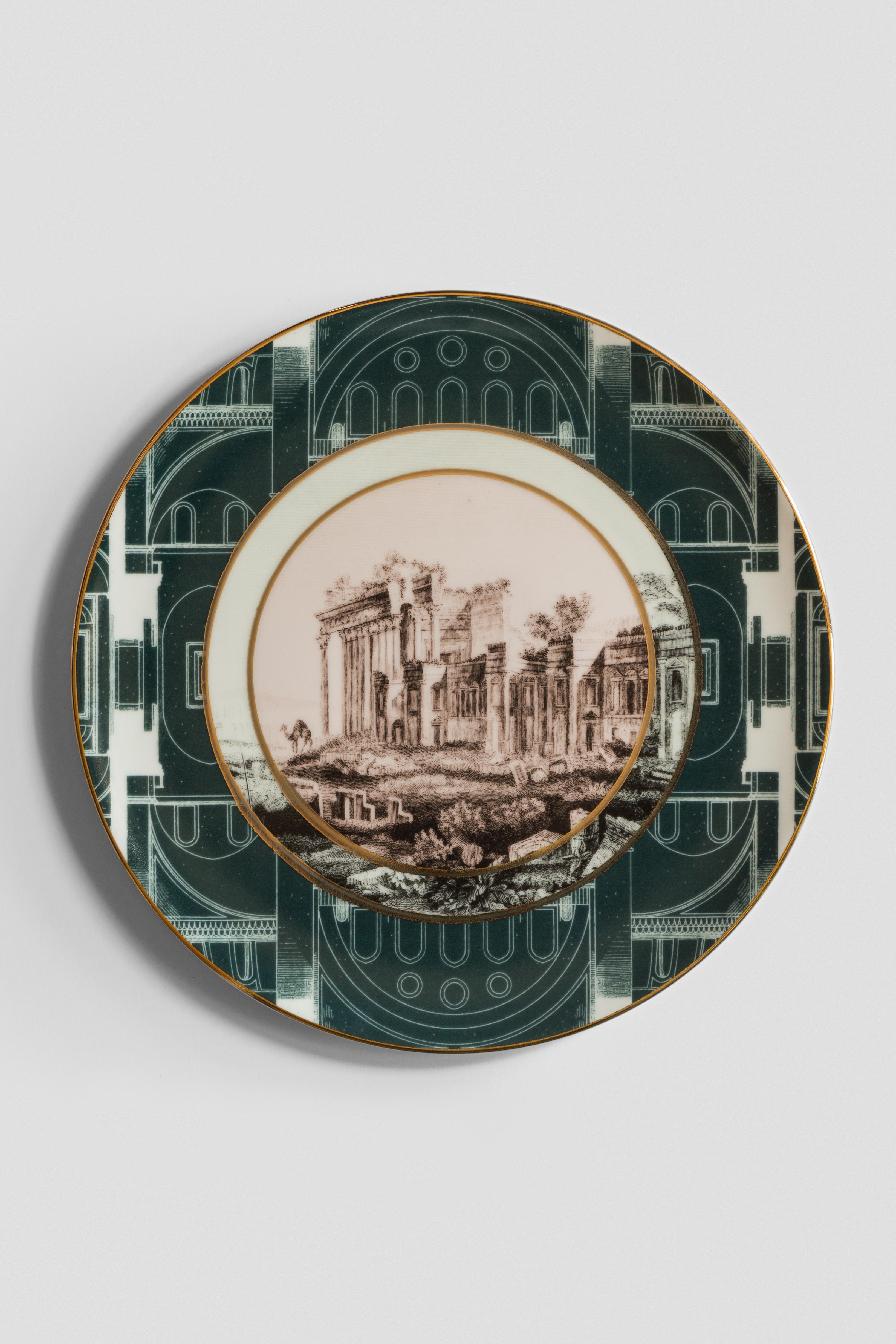 Lebanon, Six Contemporary Porcelain Dinner Plates with Decorative Design For Sale 1