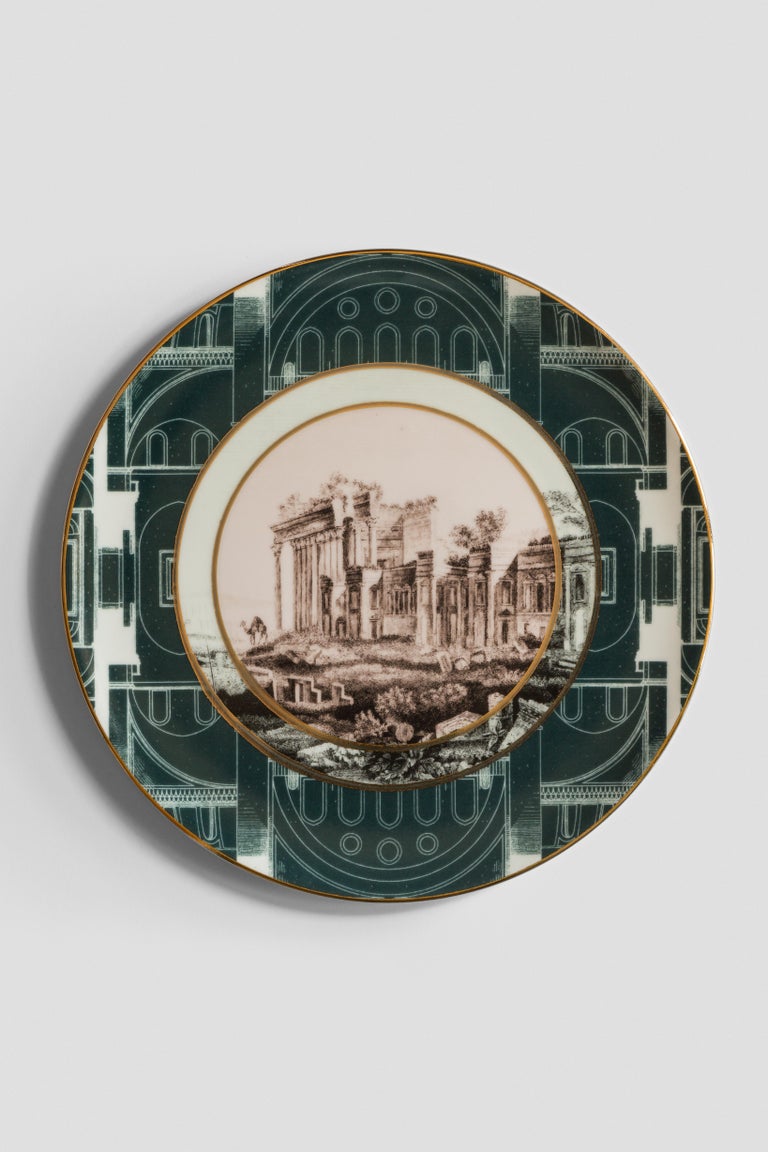 Lebanon, Six Contemporary Porcelain Dinner Plates with Decorative