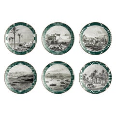 Lebanon, Six Contemporary Porcelain Dessert Plates with Decorative Design