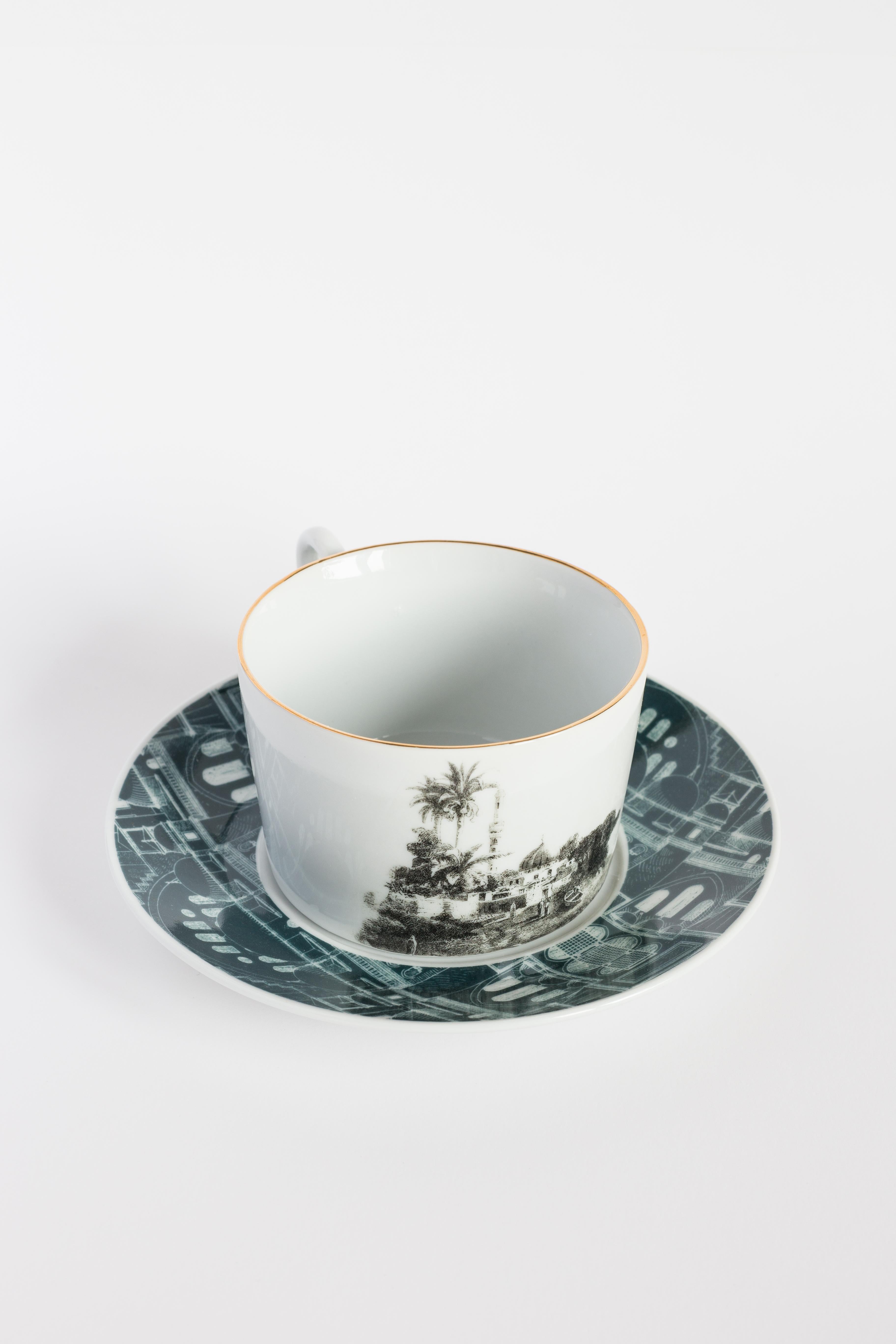 Líbano, Juego de Té con Seis Porcelanas Contemporáneas con Diseño Decorativo en Nuevo estado para la venta en Milano, Lombardia