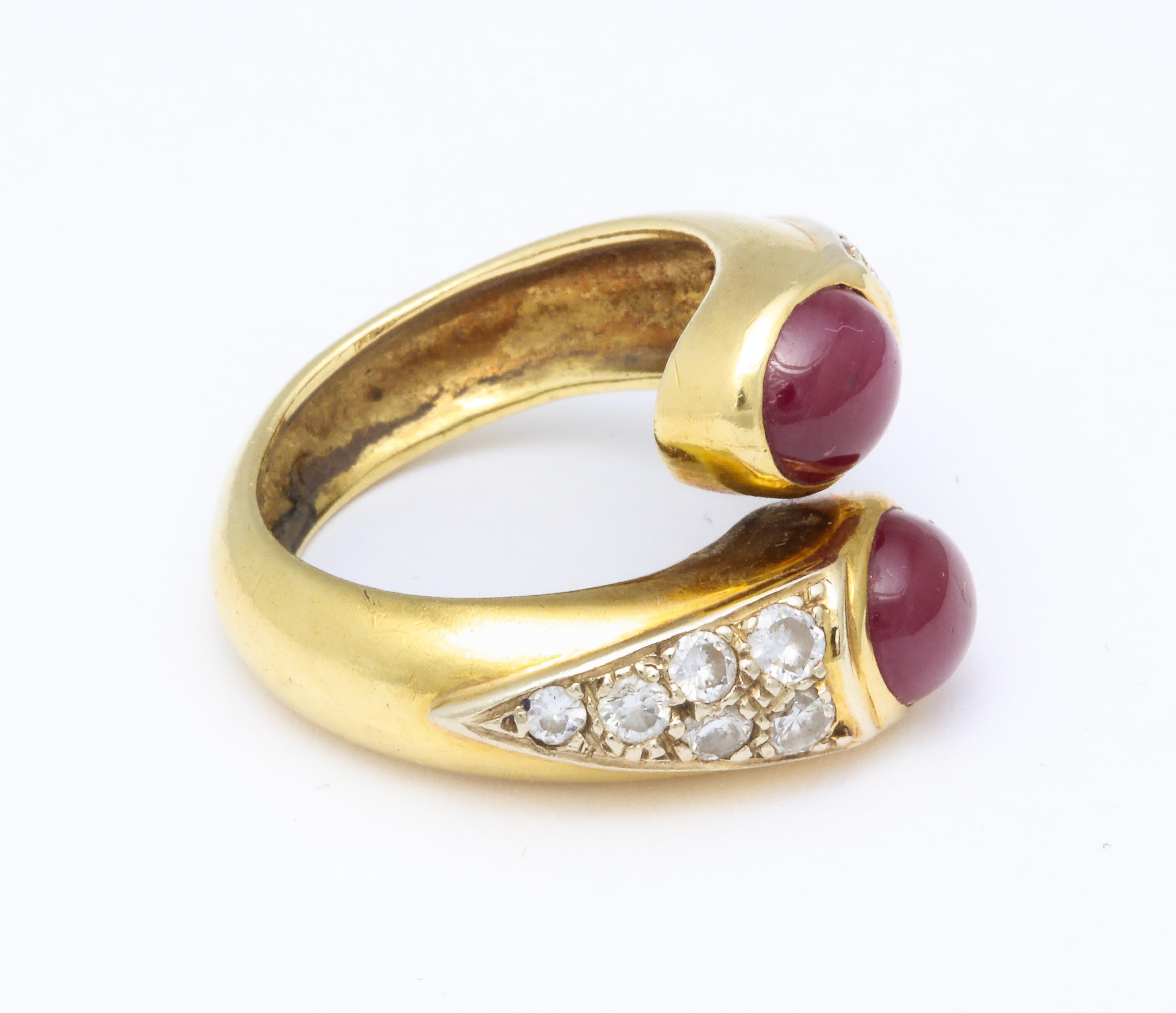 Lebeau Ruby and Diamond Gold Ring In Good Condition In New York, NY