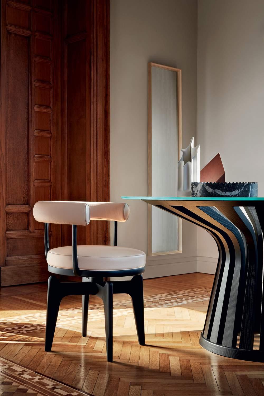 Contemporary Lebeau Wood and Glass Table by Patrick Jouin For Sale
