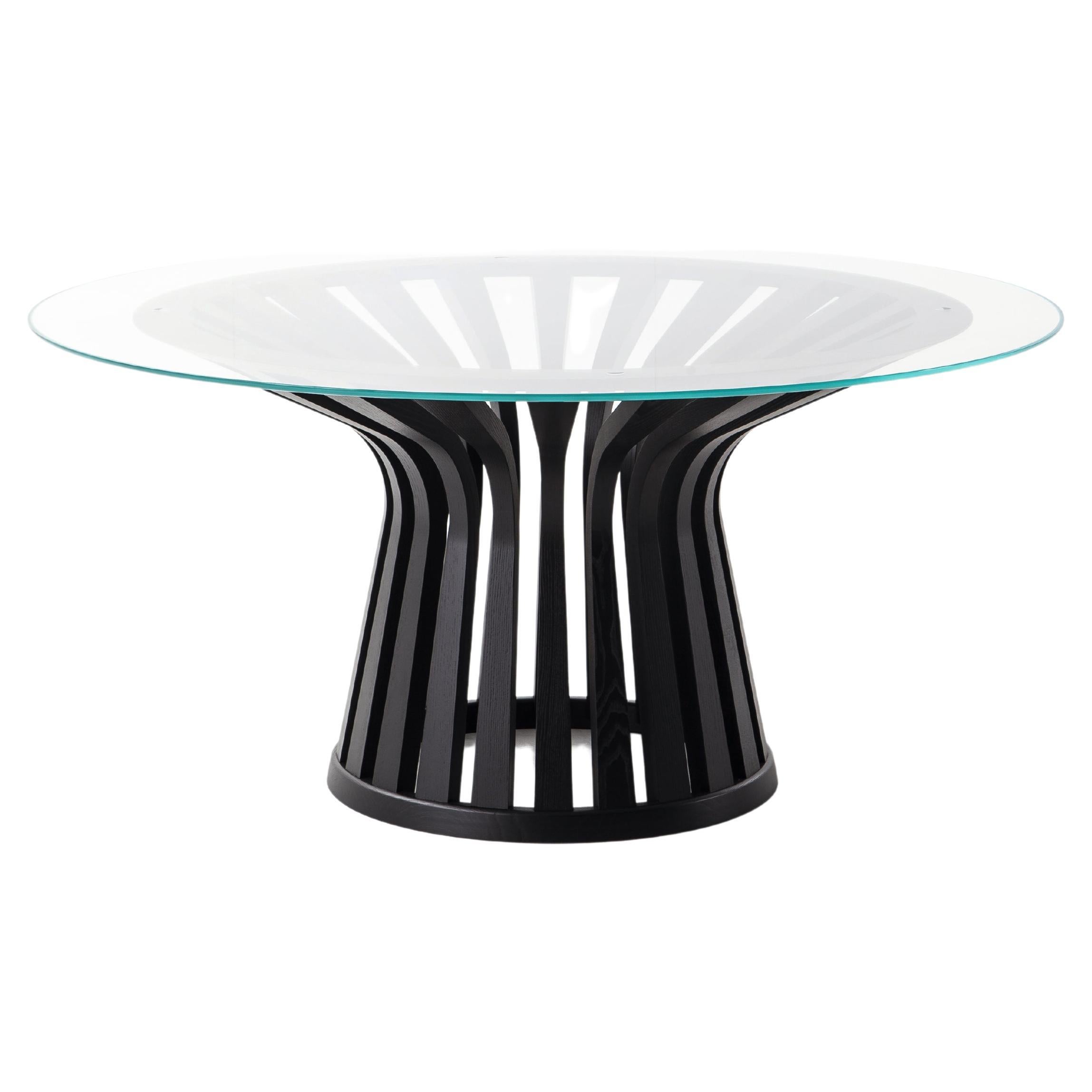 Lebeau Wood and Glass Table by Patrick Jouin For Sale