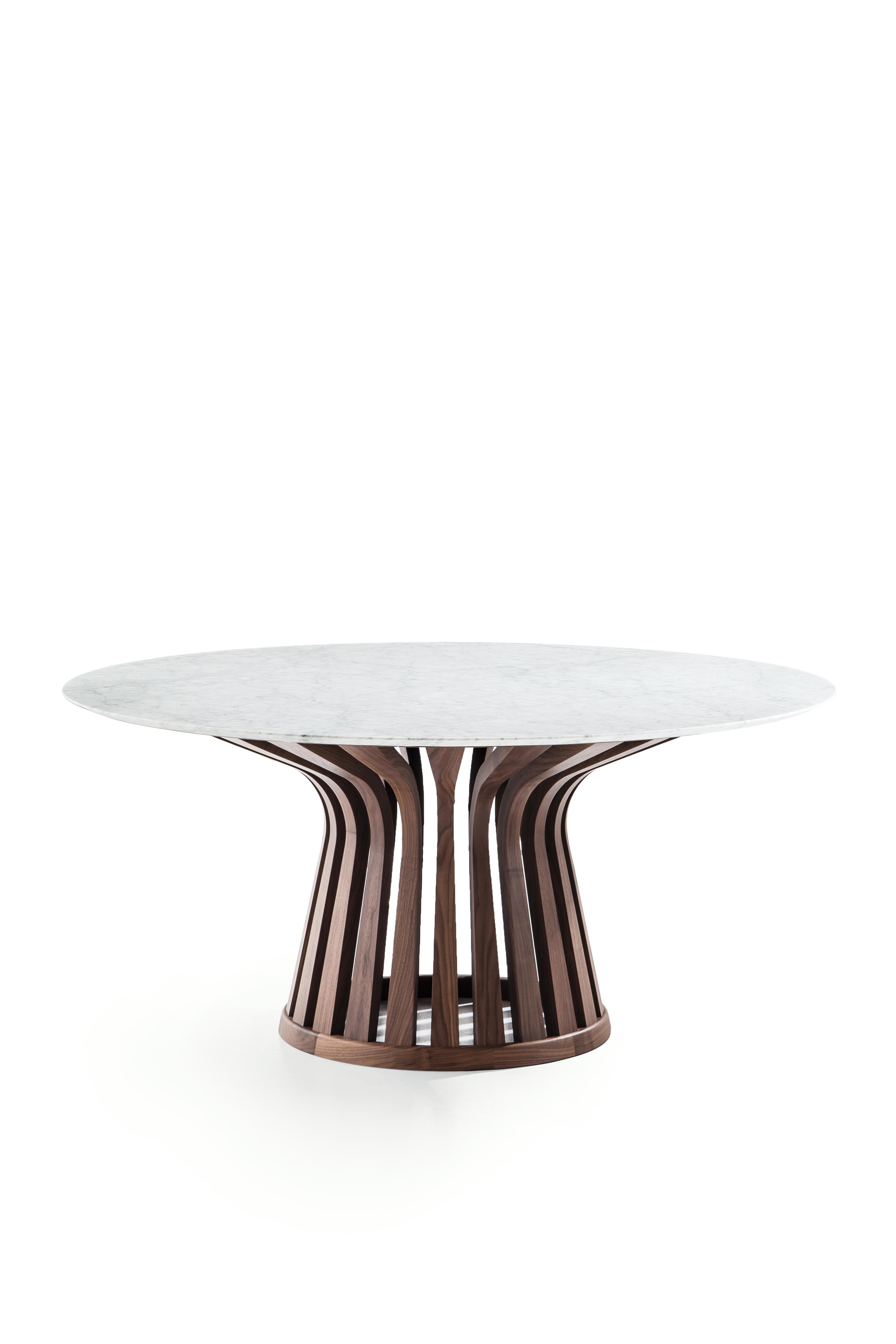 Aluminum Lebeau Wood Table by Patrick Jouin  For Sale