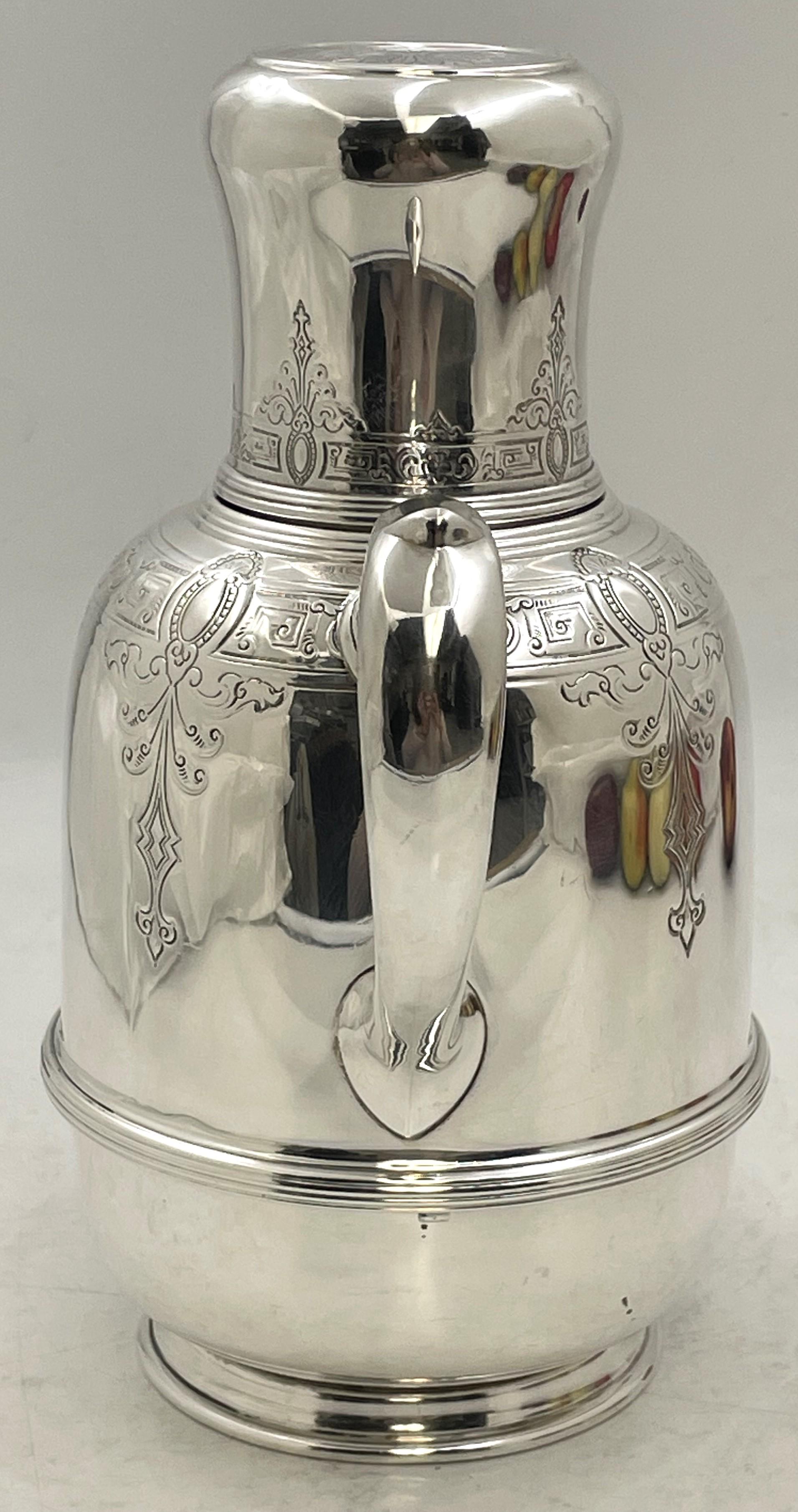 Art Nouveau Caraffa termica d'argento Lebkuecher for Grogan del XIX secolo. in vendita