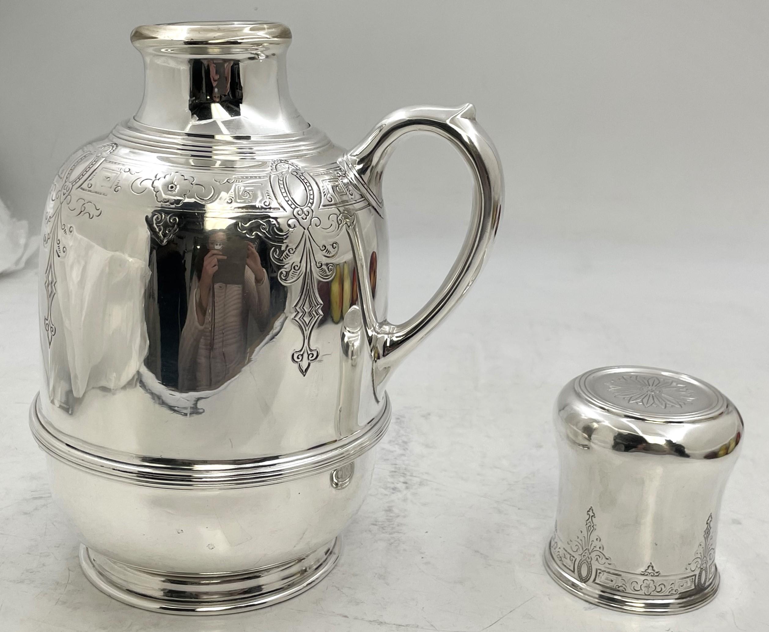 Caraffa termica d'argento Lebkuecher for Grogan del XIX secolo. in vendita 1