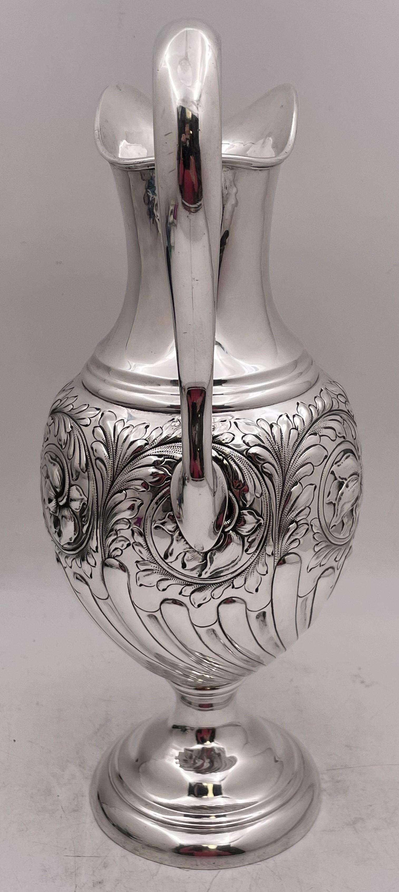 Lebkuecher Sterling Silver Pitcher Jug in Art Nouveau Style Early 20th Century In Good Condition For Sale In New York, NY