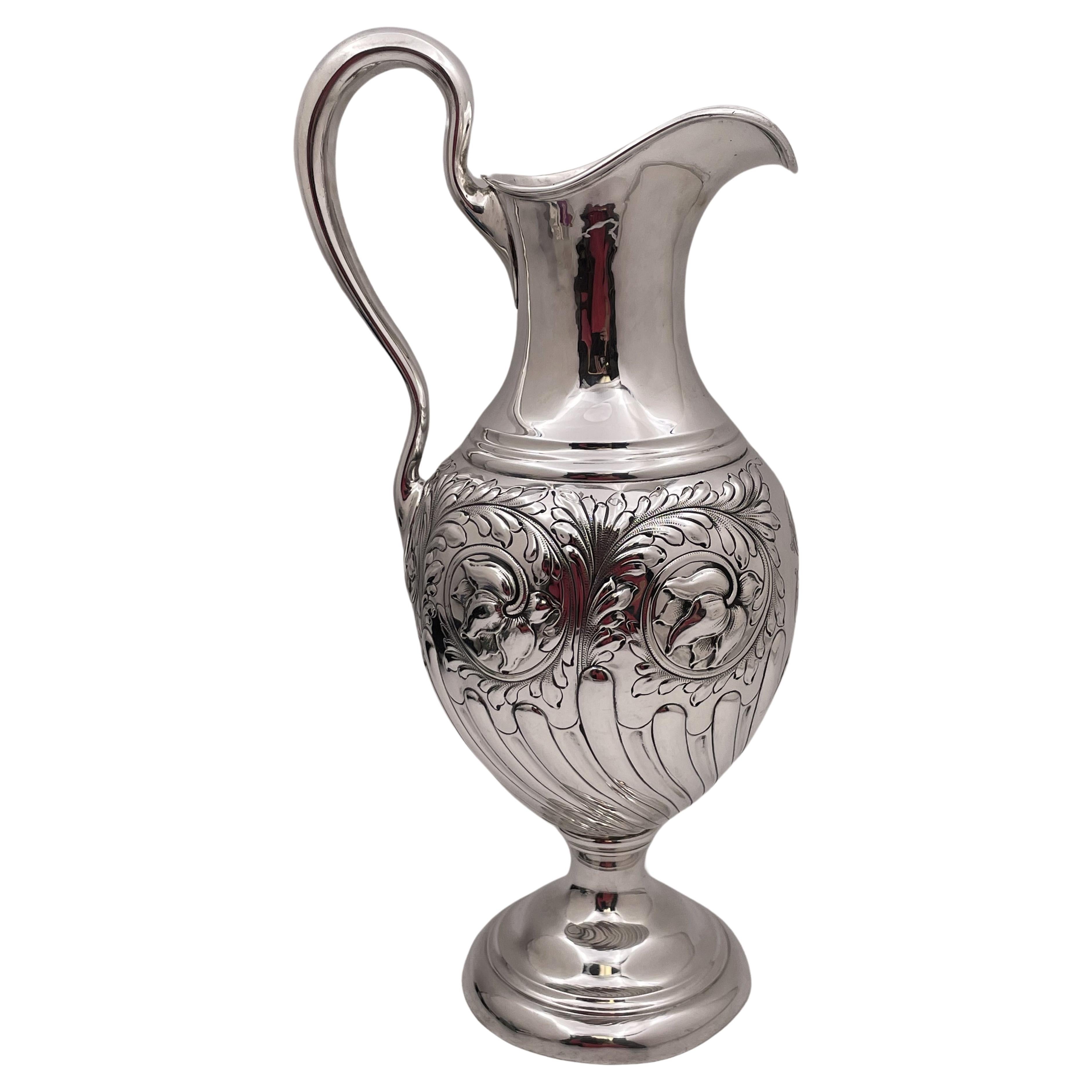Lebkuecher Sterling Silver Pitcher Jug in Art Nouveau Style Early 20th Century