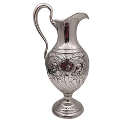 Used Lebkuecher Sterling Silver Pitcher Jug in Art Nouveau Style Early 20th Century