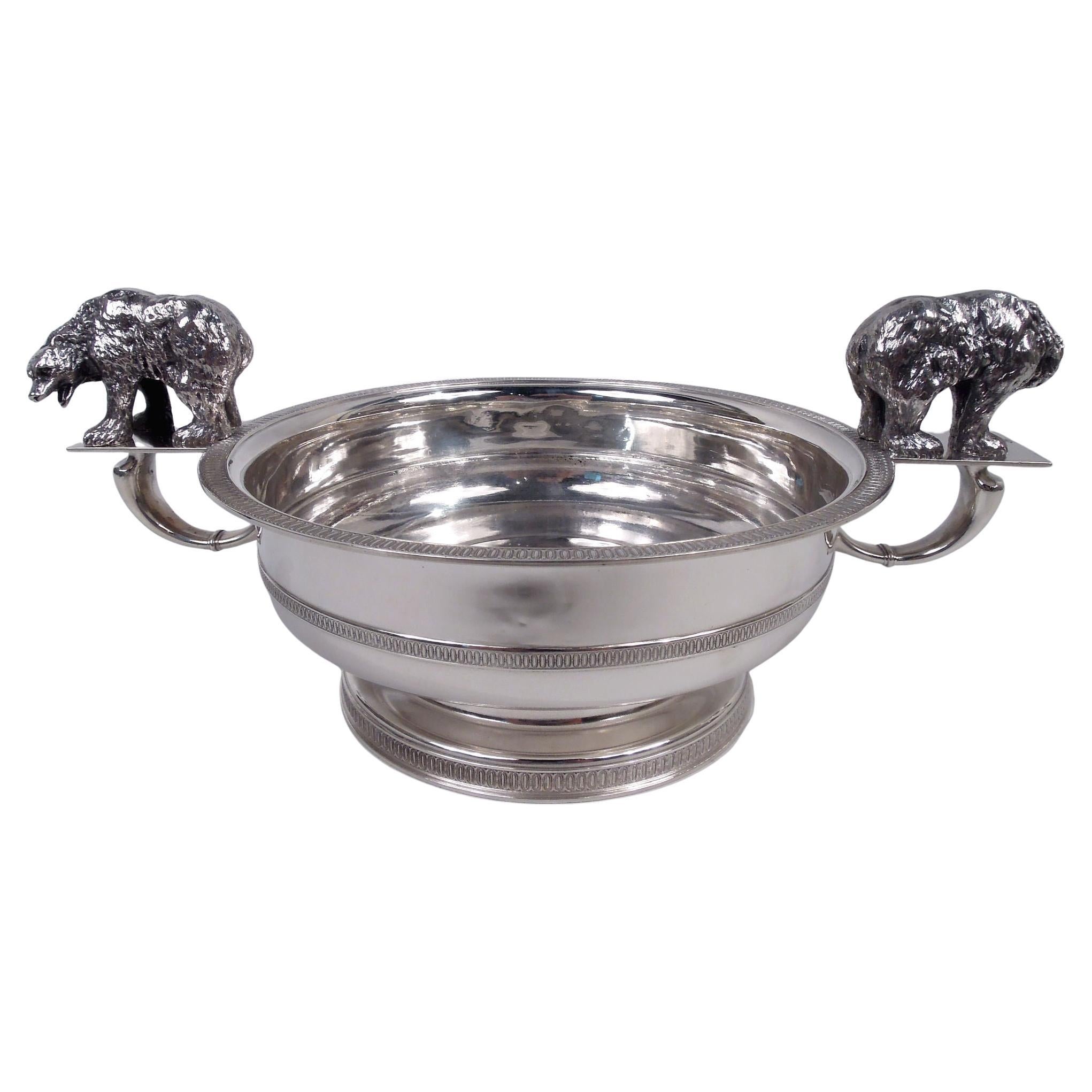 Ciotola a forma di orso in argento Lebolt Chicago Classical in vendita