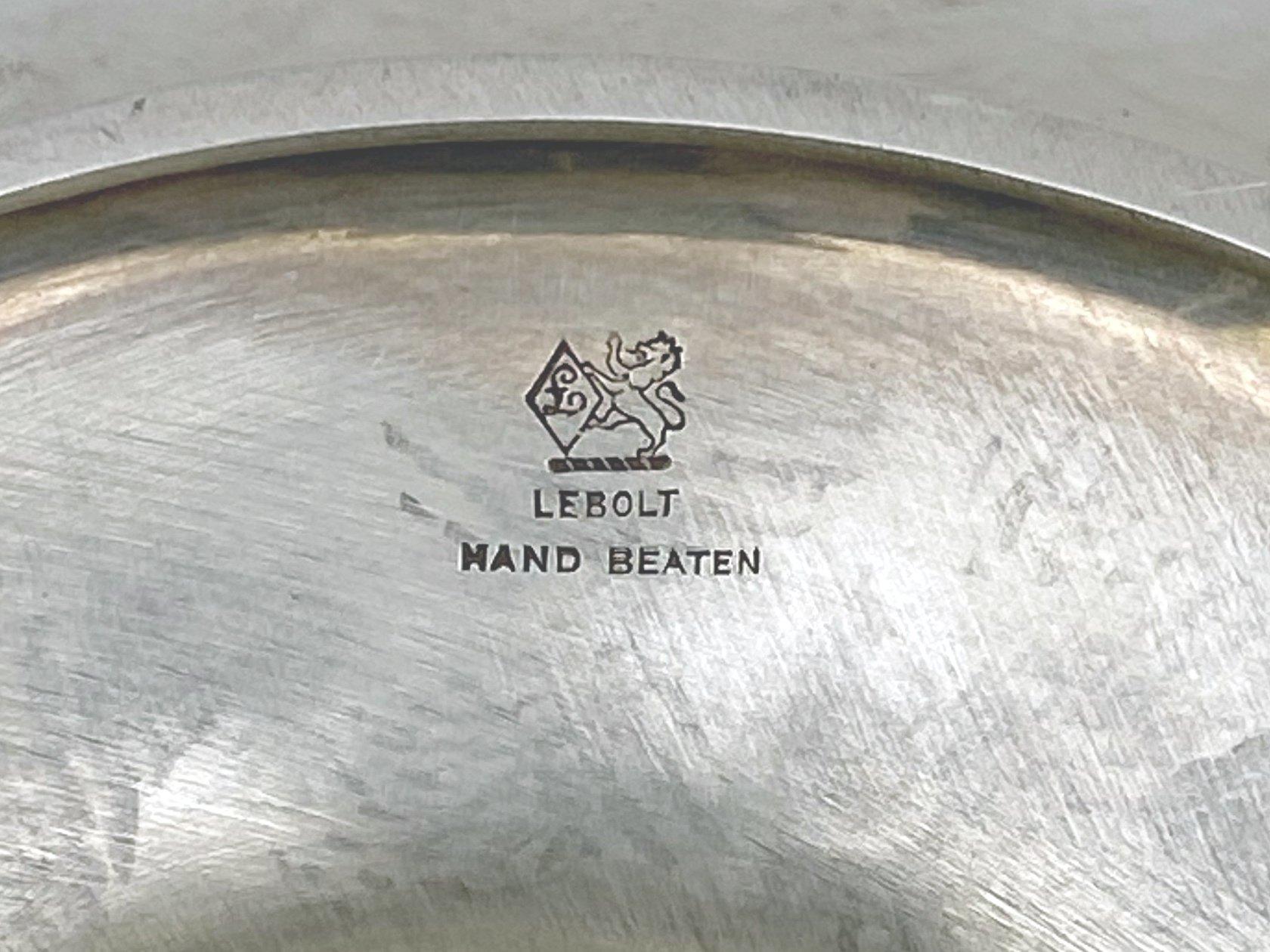 Arts and Crafts Lebolt & Co. Arts & Crafts Hammered Sterling Silver Compote Centerpiece Bowl