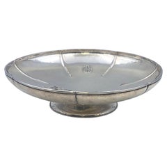 Antique Lebolt & Co. Arts & Crafts Hammered Sterling Silver Compote Centerpiece Bowl