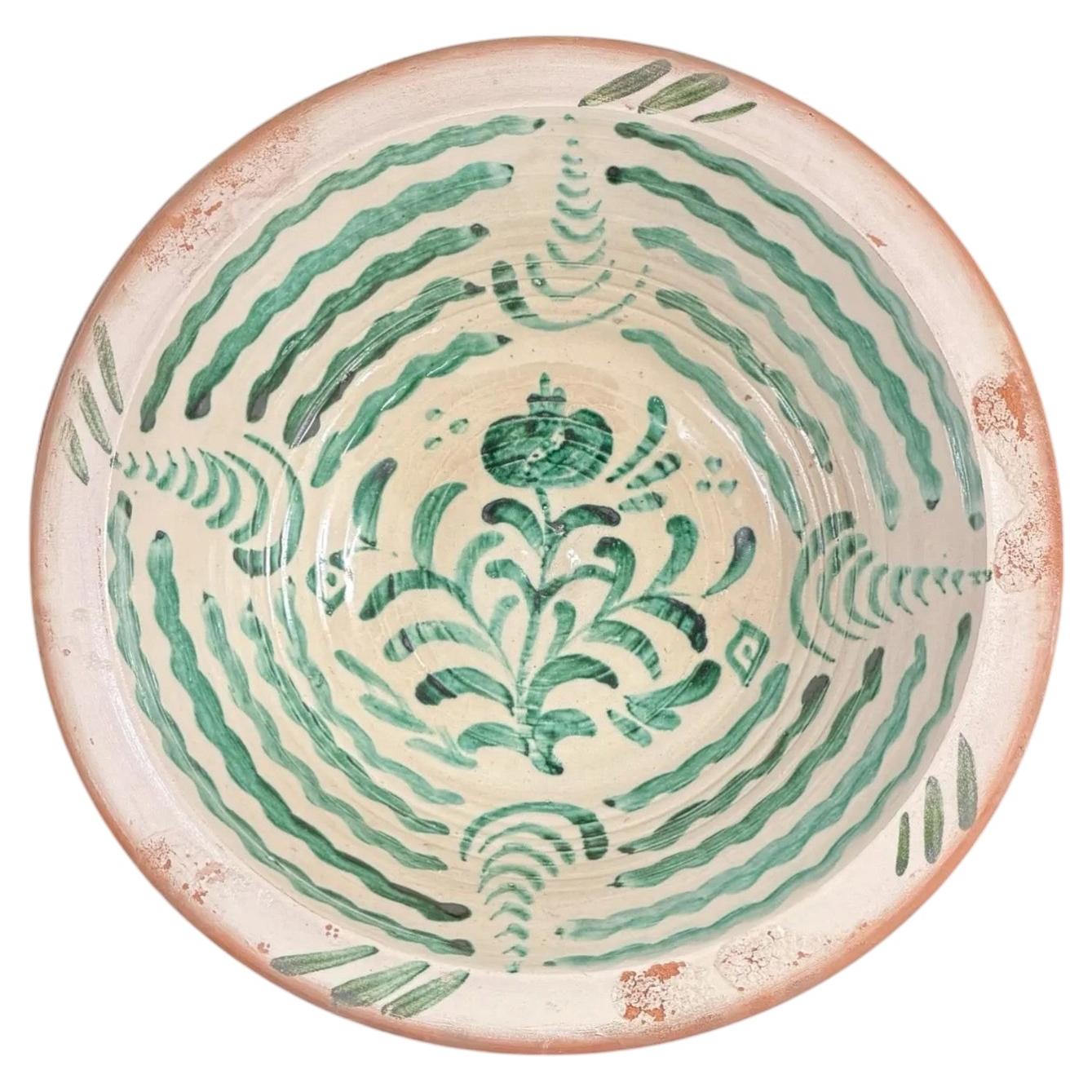 Lebrillo, Spanish Large Fajalauza Ceramic Bowl - 14in