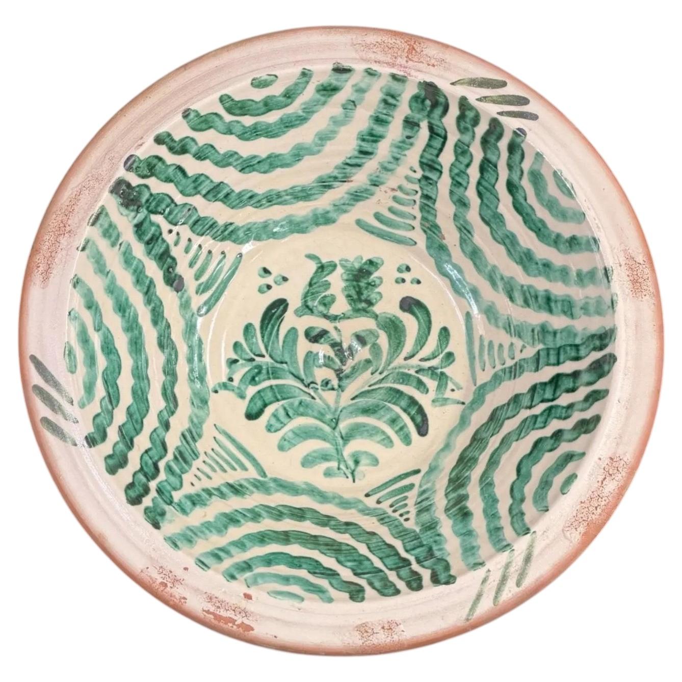Lebrillo, Spanish Large Fajalauza Ceramic Bowl - 14in